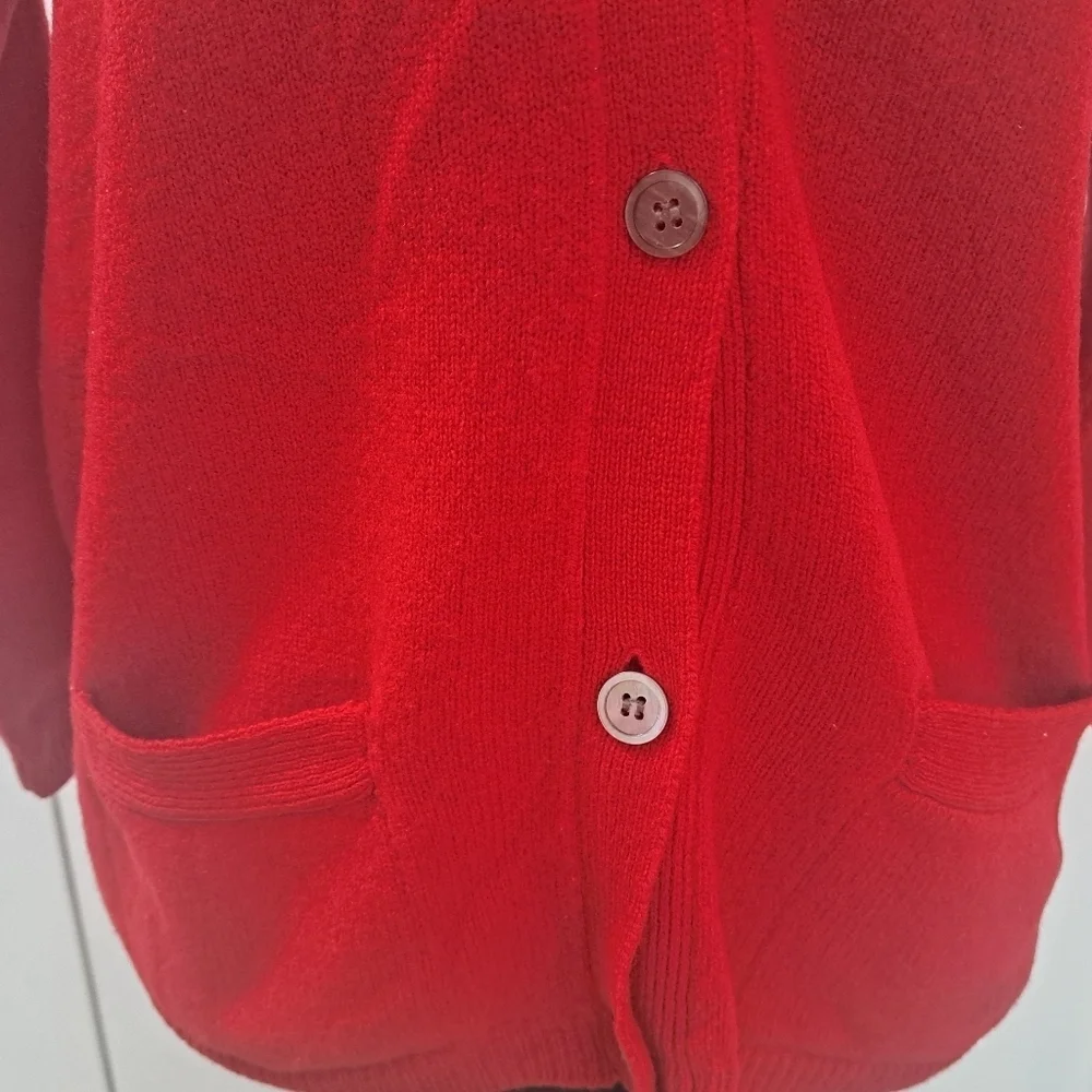 Parker of Vienna 100% Lambswool Red Cardigan